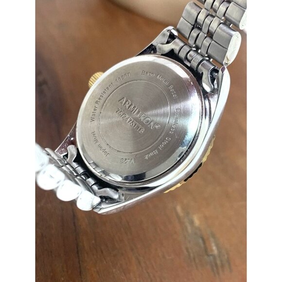 Armitron Women's Watch 75/2475 Green Dial Day Date Quartz Two Tone Steel 25mm - Picture 6 of 14